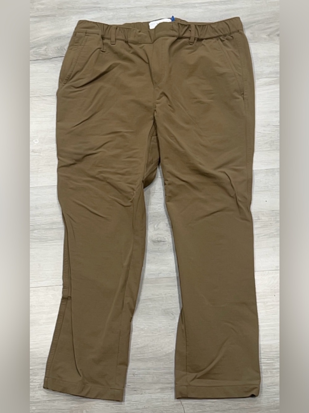 Peter Manning NYC Everywhere Khaki Nylon Spandex Casual Travel Pants 32W 26L